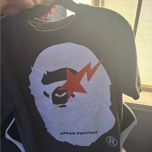 Heron Preston Black and White Graphic Tee